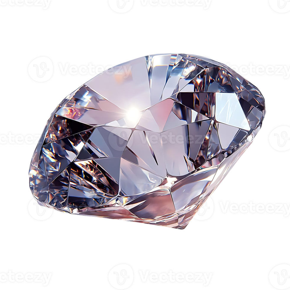 Sparkling Diamond with Transparent Background, Gleaming Jewel Isolated on Black Background png