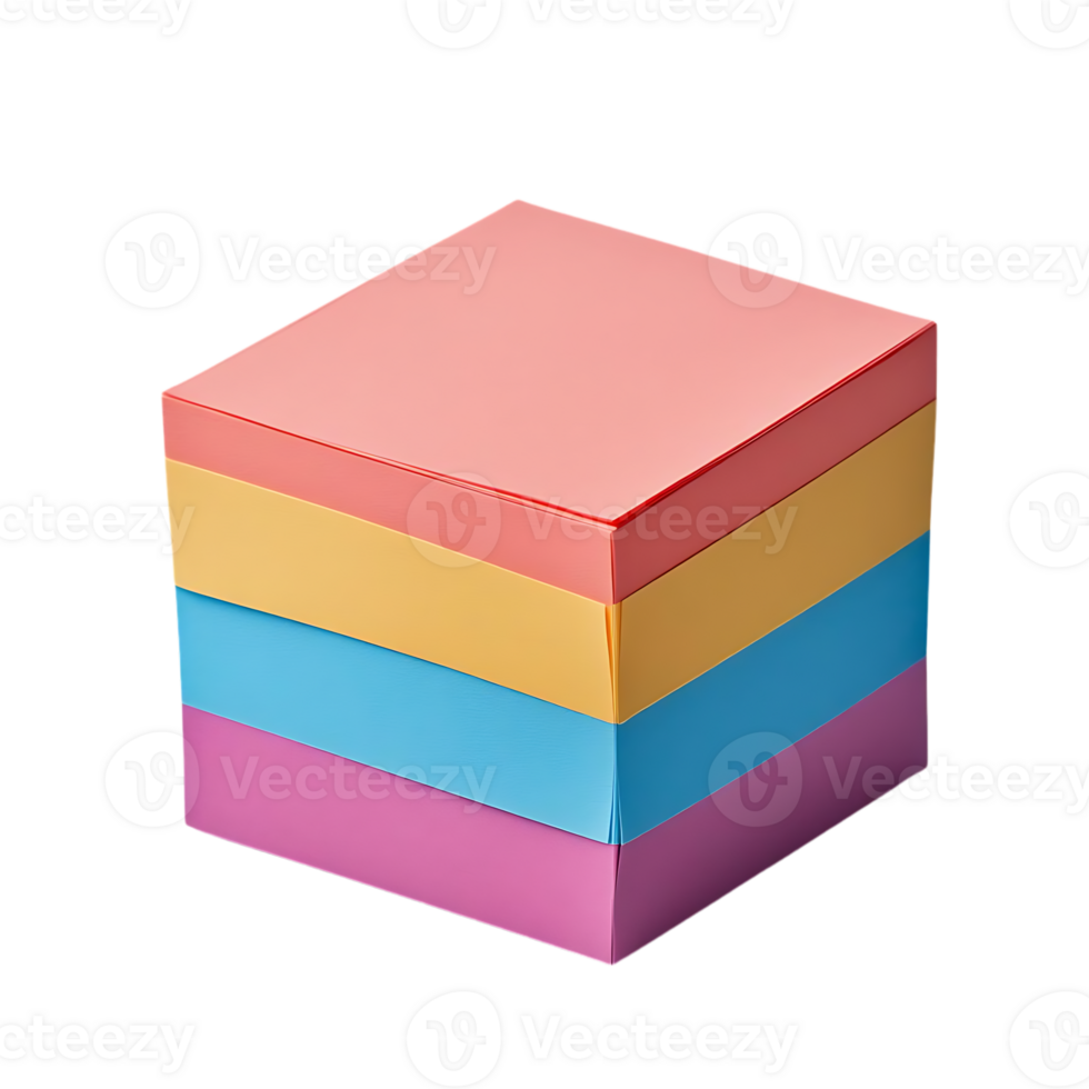 Stack of Colorful Sticky Notes with Transparent Background, a Perfect Tool for Reminders and Organization png