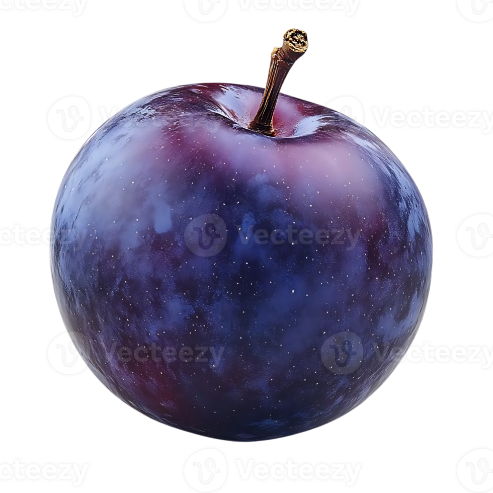 A Single Plum with a Transparent Background, Isolated on a Black Background png