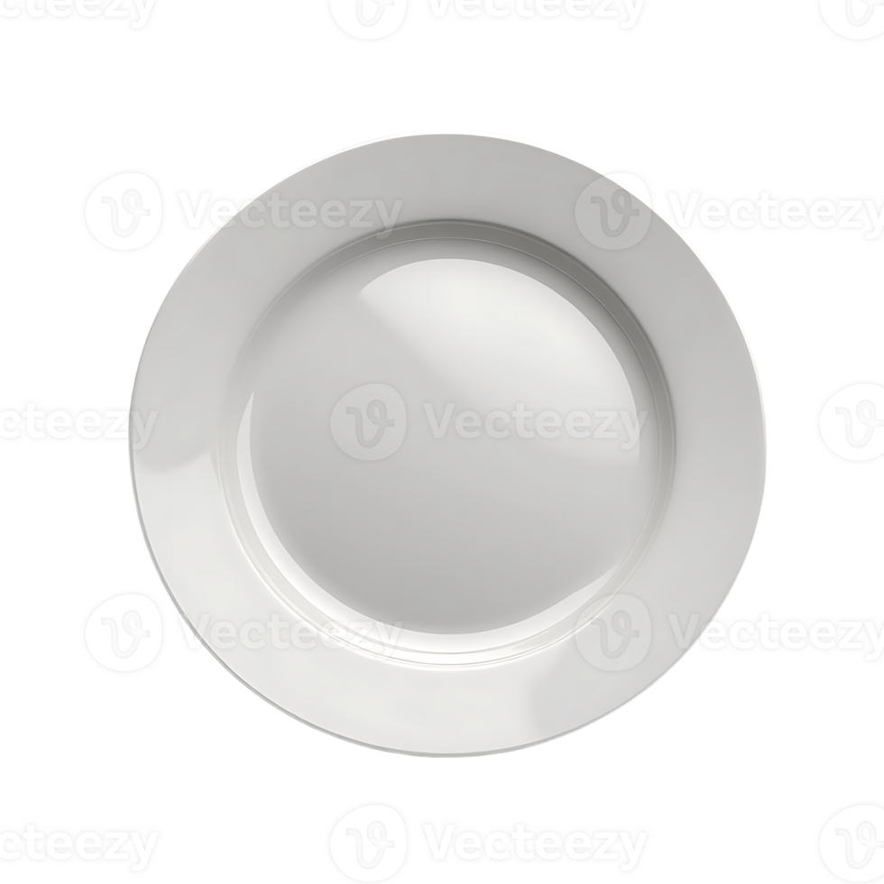 A White Porcelain Plate with a Transparent Background, Ideal for Mockups and Product Displays png