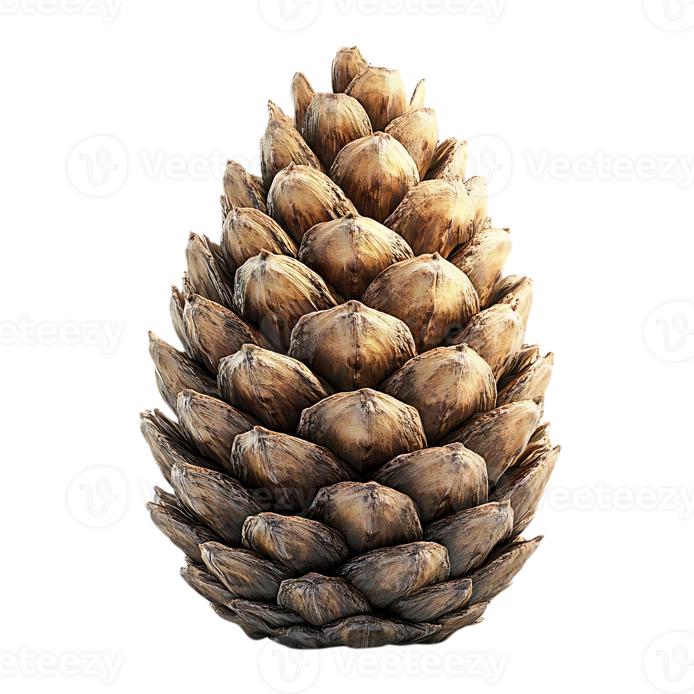 A Single Pine Cone Isolated on a Transparent Background, with a Detailed Texture and Rich Color png