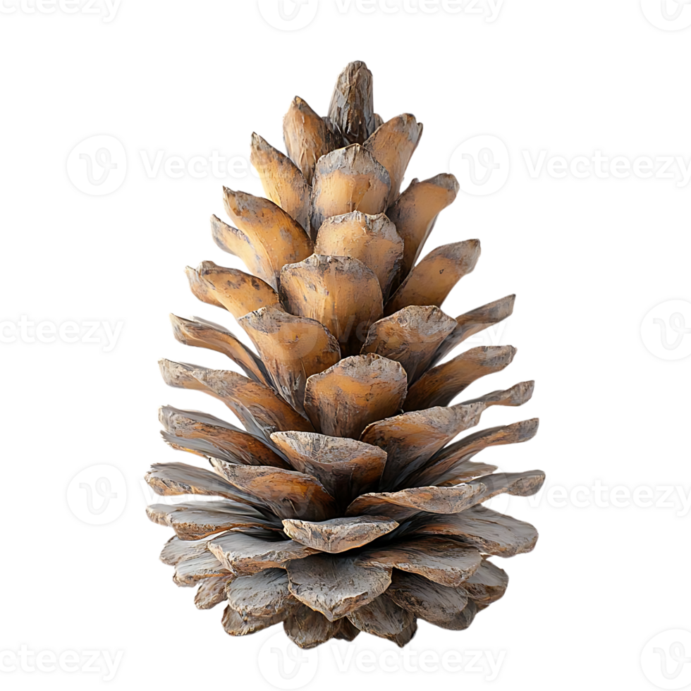 Close Up of a Dried Pine Cone on a Transparent Background png