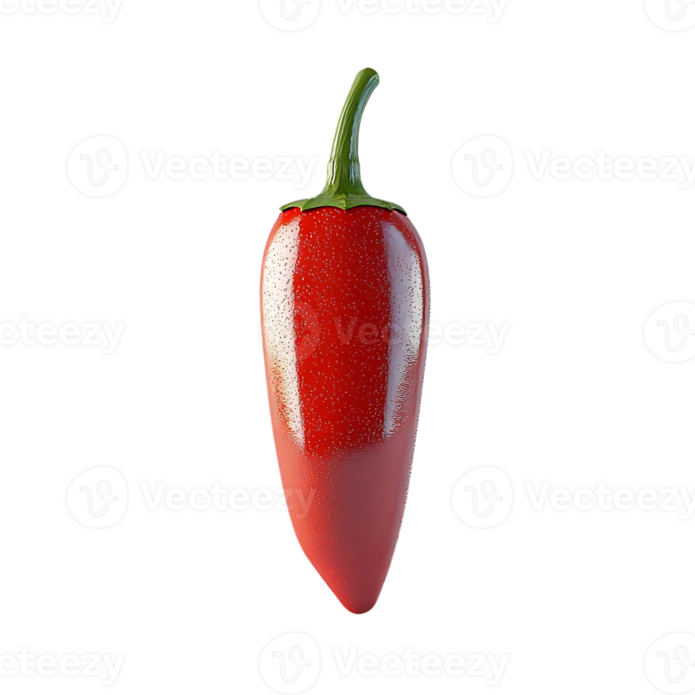 A Single Red Jalapeno Pepper with a Transparent Background, Isolated on Black png
