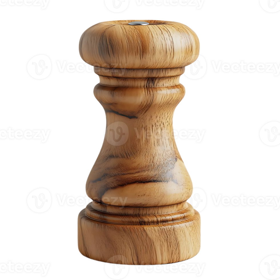 Wooden Pepper Mill with Transparent Background, Crafted for Exquisite Flavor Enhancement and Stylish Kitchen Decor png