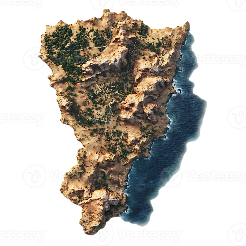 A Rugged Coastline with a Transparent Background png