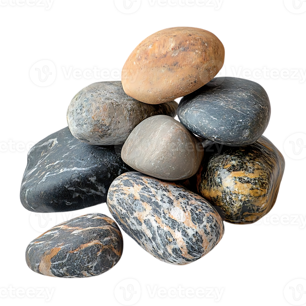 Smooth Stones with a Transparent Background Create a Natural and Tranquil Setting png