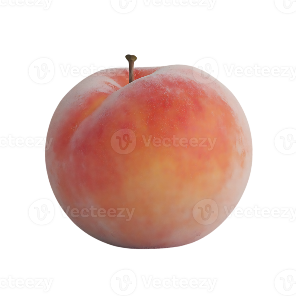 A Ripe Peach with a Transparent Background, Isolated for Design and Culinary Applications png
