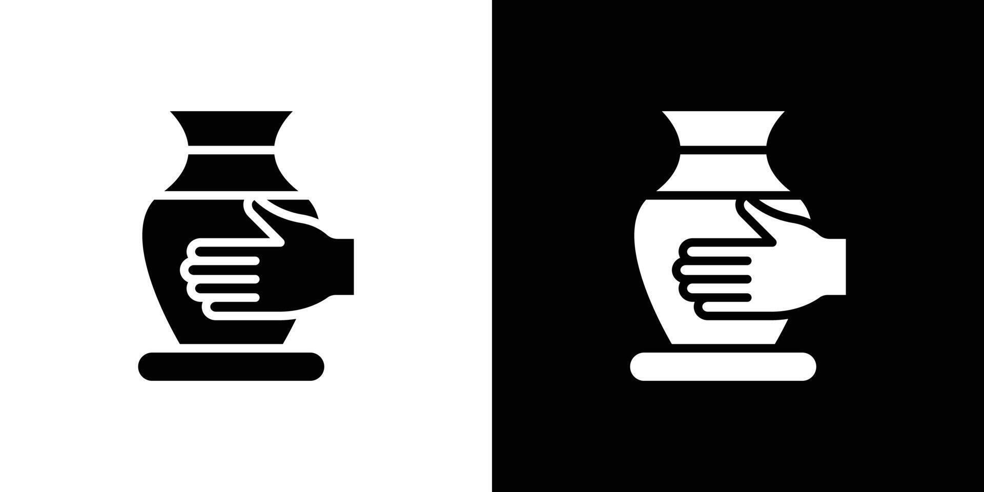 Handmade pottery icon Flat fill set collection vector