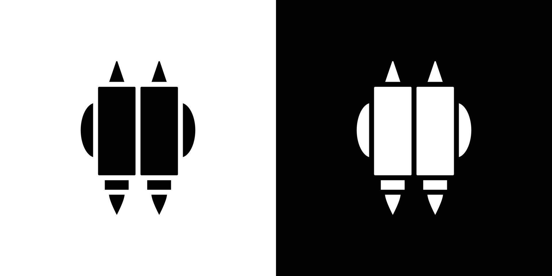 Jet pack icon Flat fill set collection vector