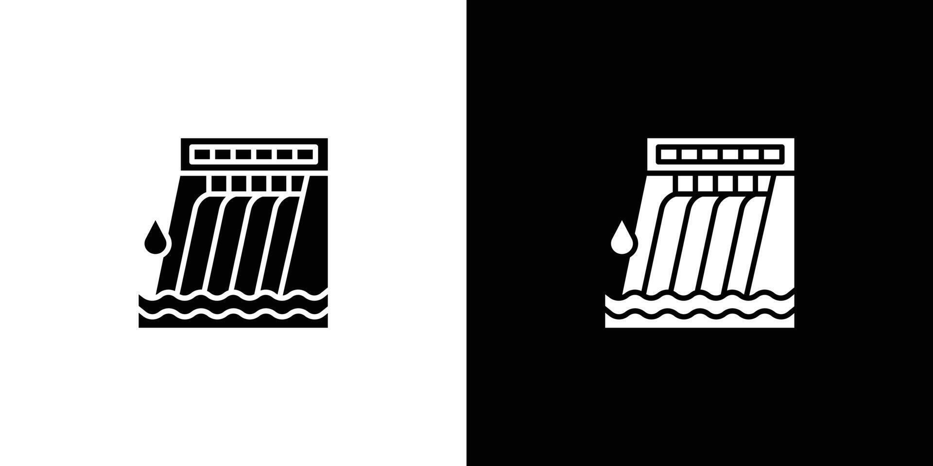 Hydroelectric dam icon Flat fill set collection vector