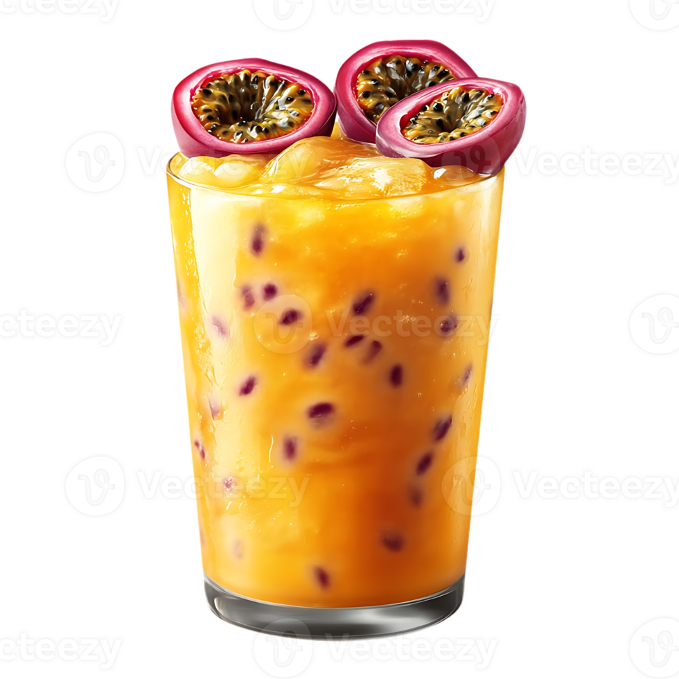 Passion Fruit Smoothie with a Transparent Background - A Refreshing and Delicious Drink with a Tropical Twist png