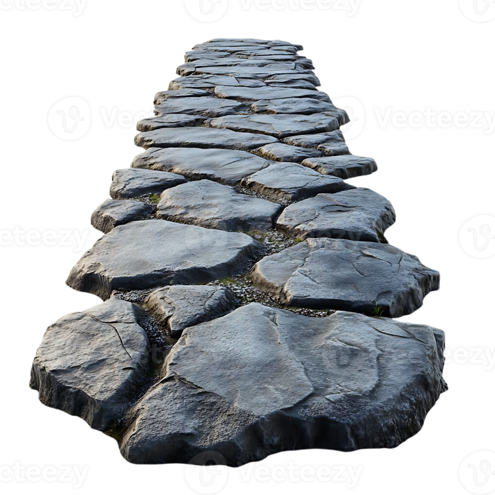 Cobblestone Path Leading Through a Tranquil Landscape,  Stone Pathway,  Transparent Background png