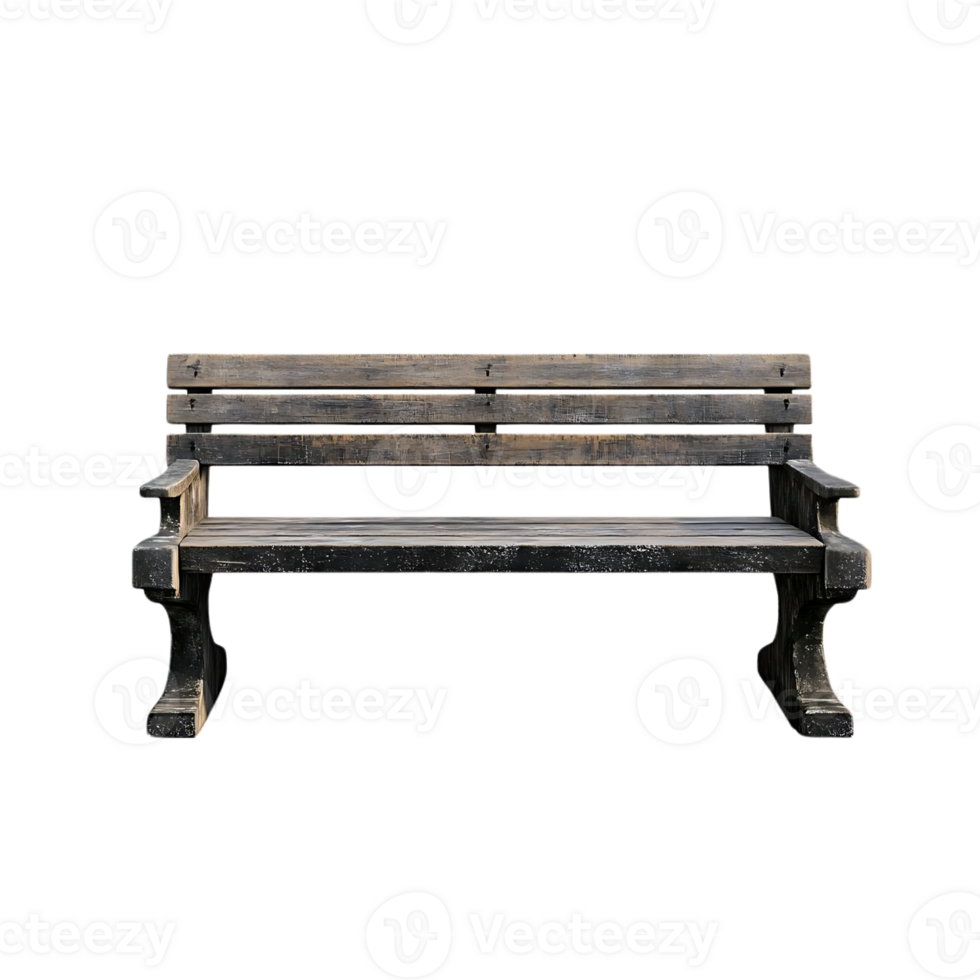 Weathered Wooden Bench Isolated on Transparent Background png