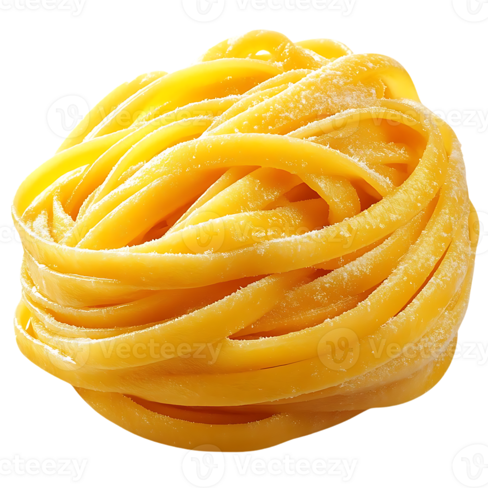 Golden Fettuccine Noodles with a Transparent Background, Perfect for Pasta Dishes png