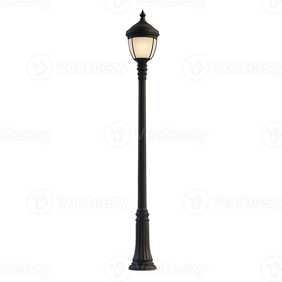Classic Street Lamp with a Transparent Background, Illuminating the Night with a Warm Glow png