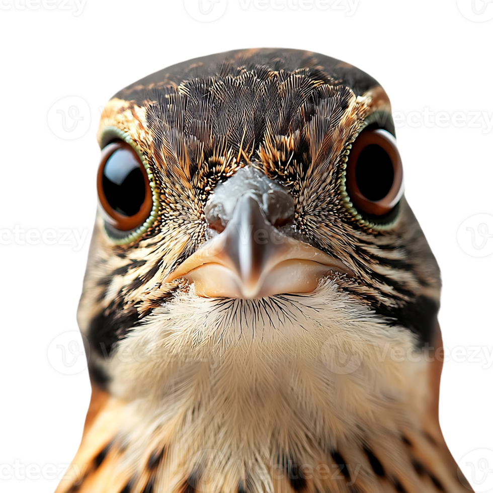 A Close-Up of a Bird's Face with a Transparent Background png