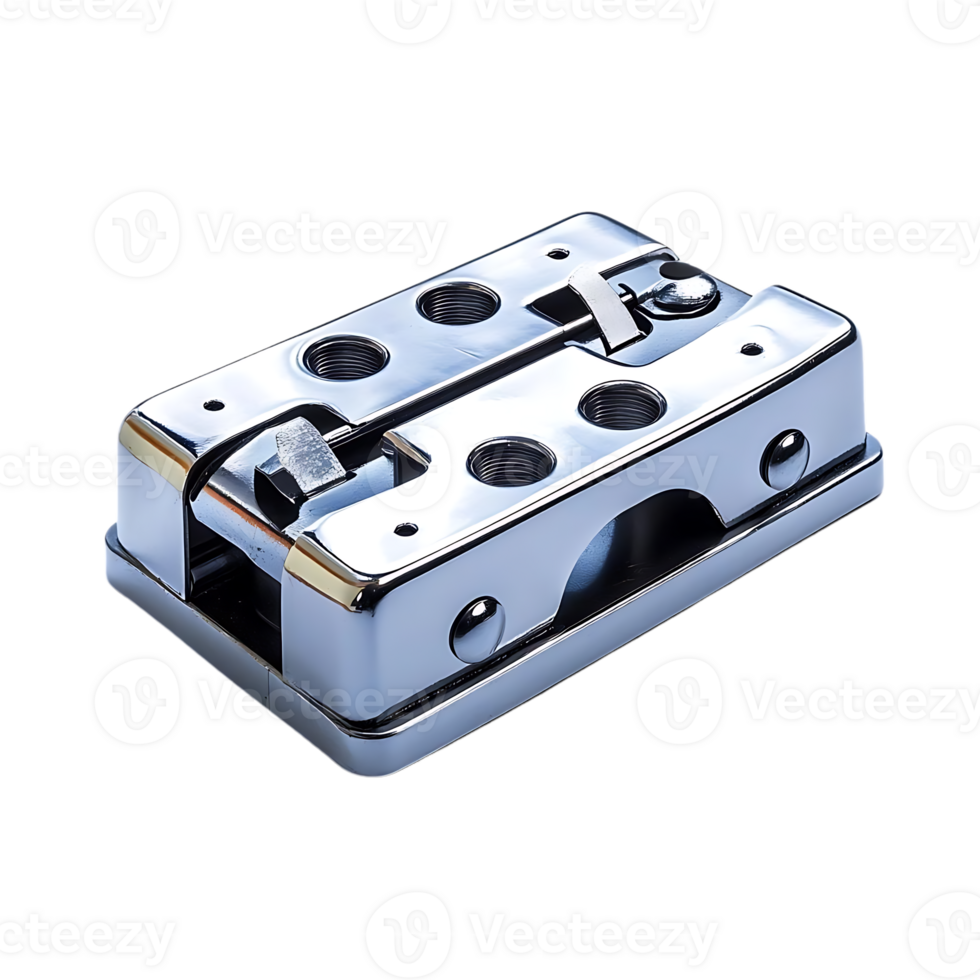 Chrome Plated Door Latch with Transparent Background, Polished Finish for Secure Locking Mechanism png
