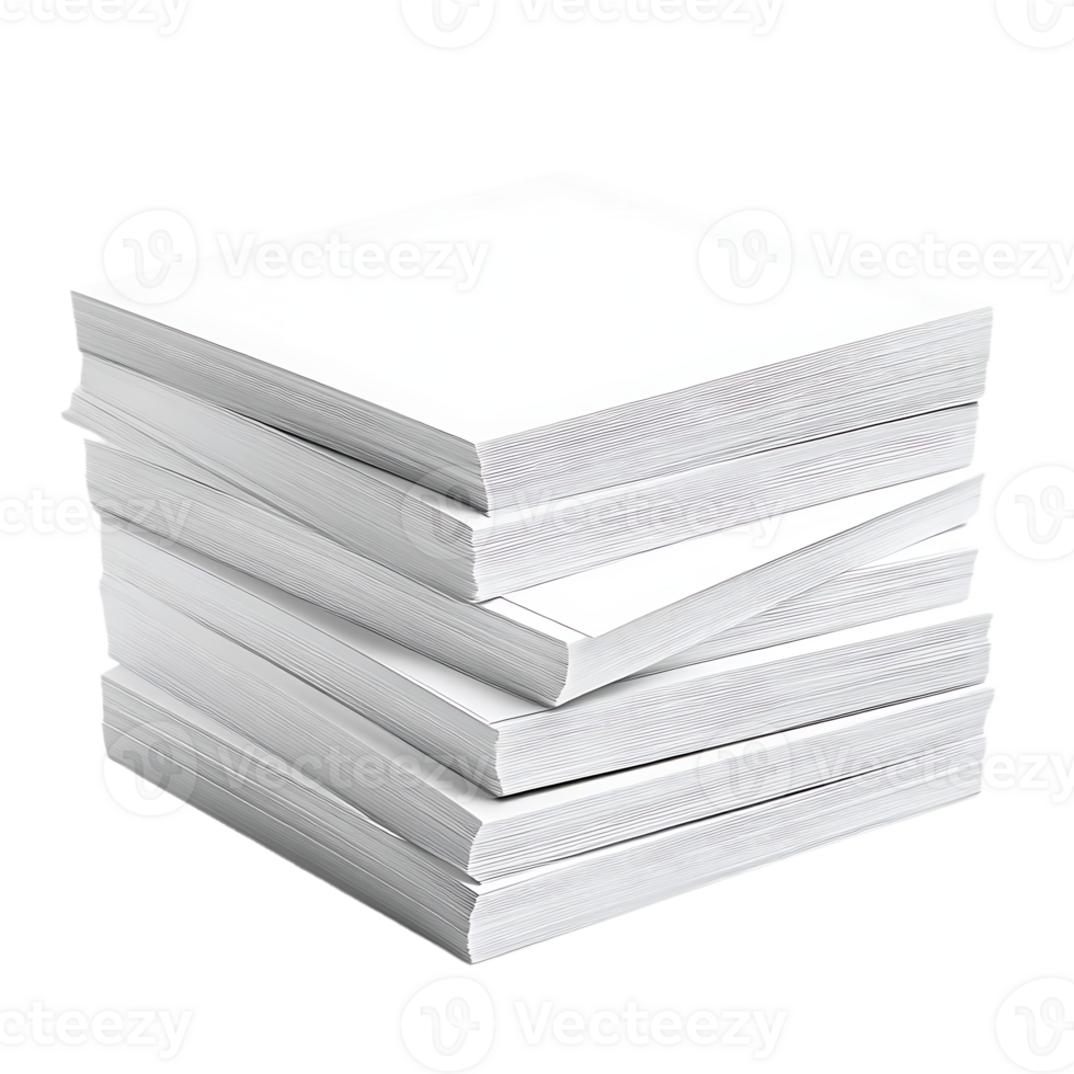 Stack of White Paper with a Transparent Background png