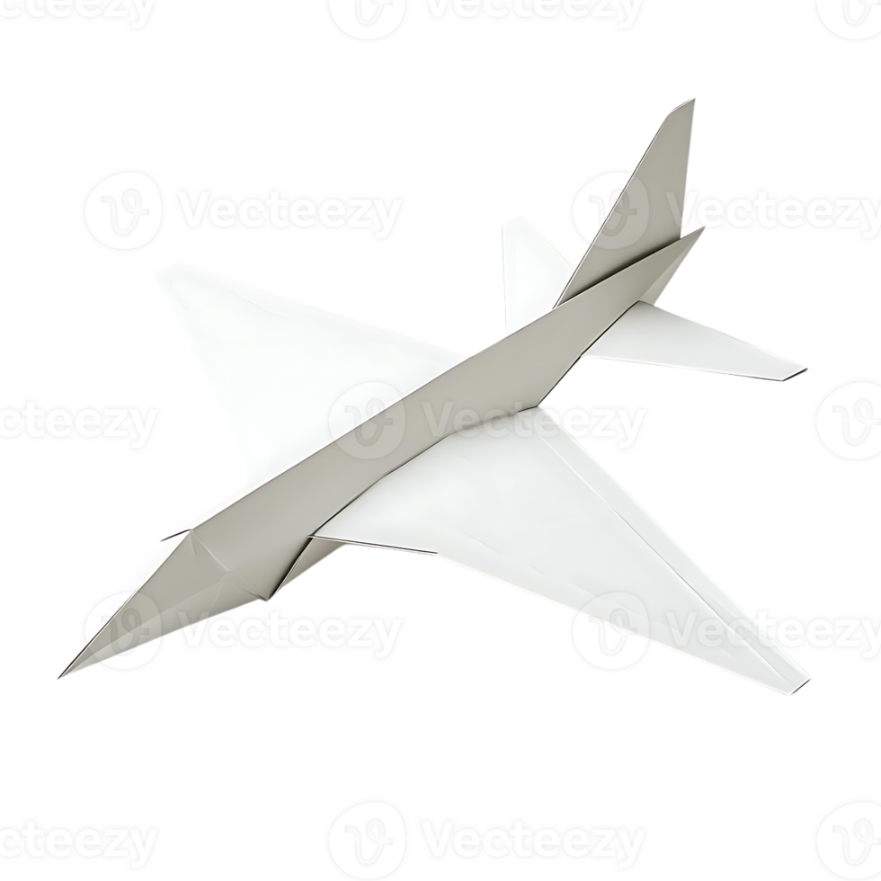 White Paper Airplane Soaring on a Transparent Background png