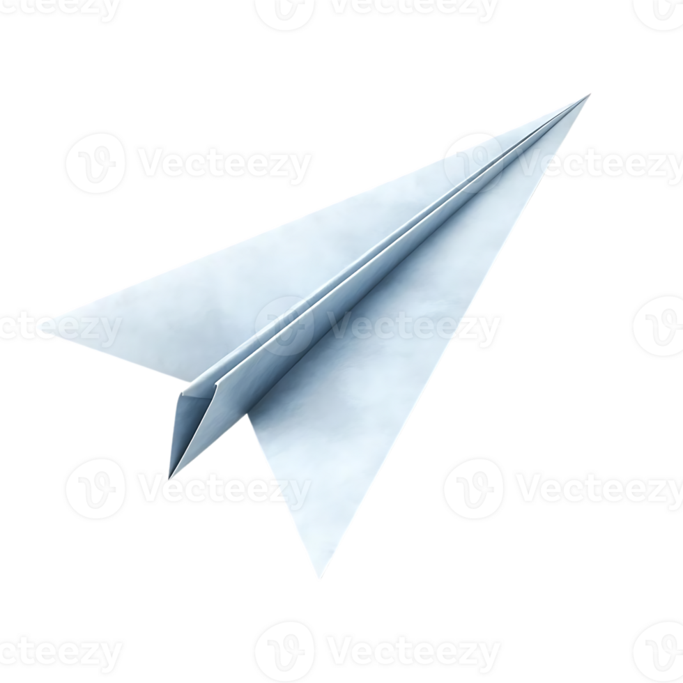 Paper Airplane Soaring Through the Air with a Transparent Background png