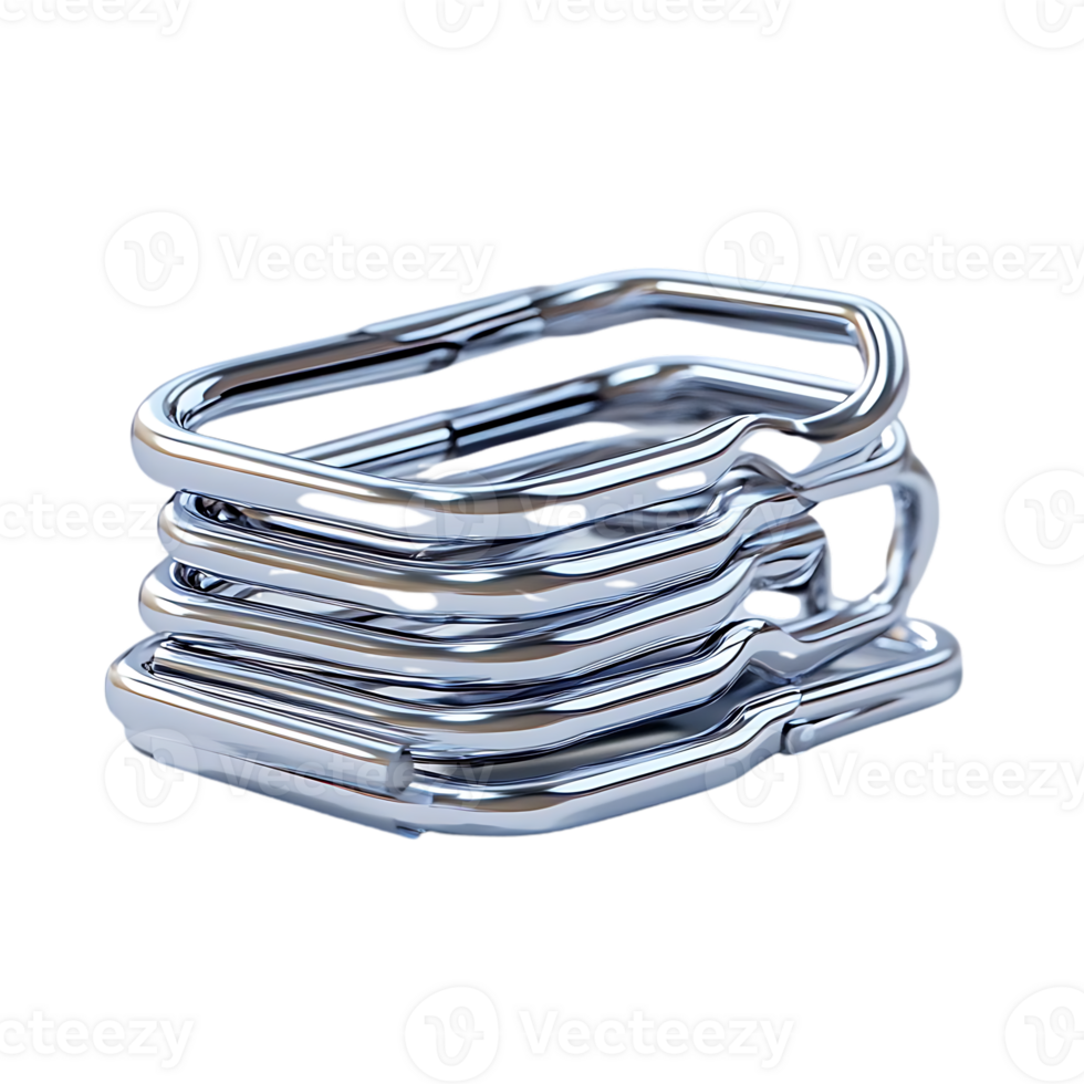 Stacked Shiny Silver Rings Create a Geometric Pattern on a Transparent Background png