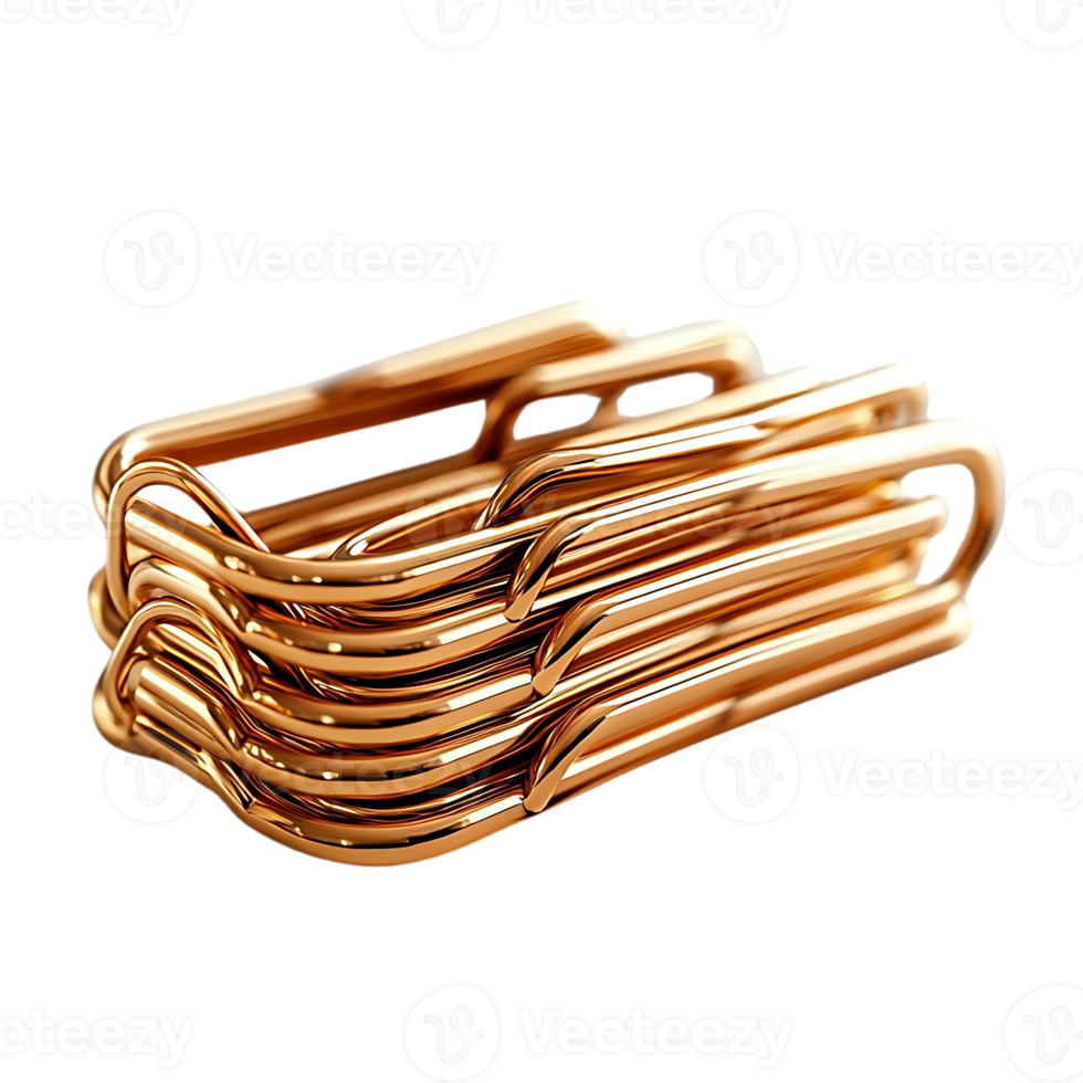 Copper Wire Coils Stacked on Transparent Background png