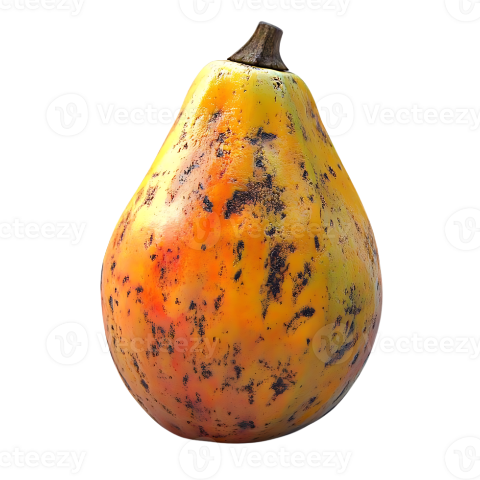Ripe Papaya with a Transparent Background, a Perfect Tropical Fruit with a Smooth, Yellow Skin, Isolated for Graphic Design and Photography png
