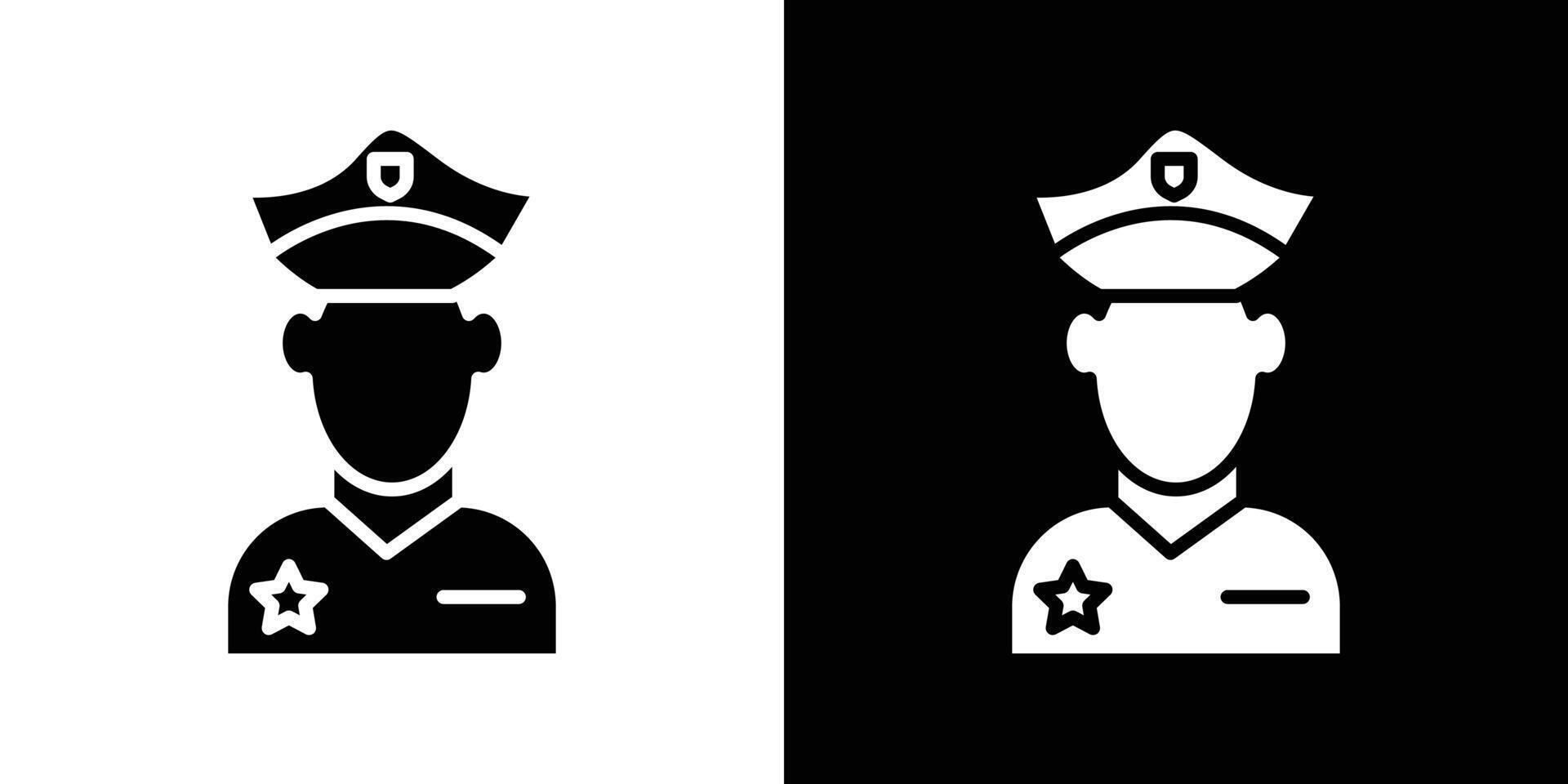 Male chief officer icon Flat fill set collection vector