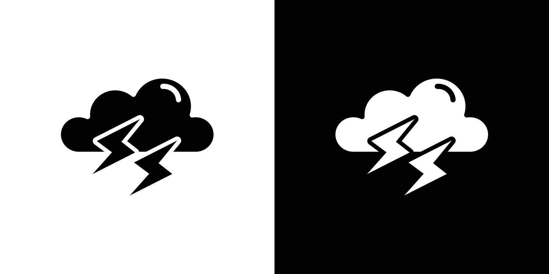 Thunder lightning icon Flat fill set collection vector