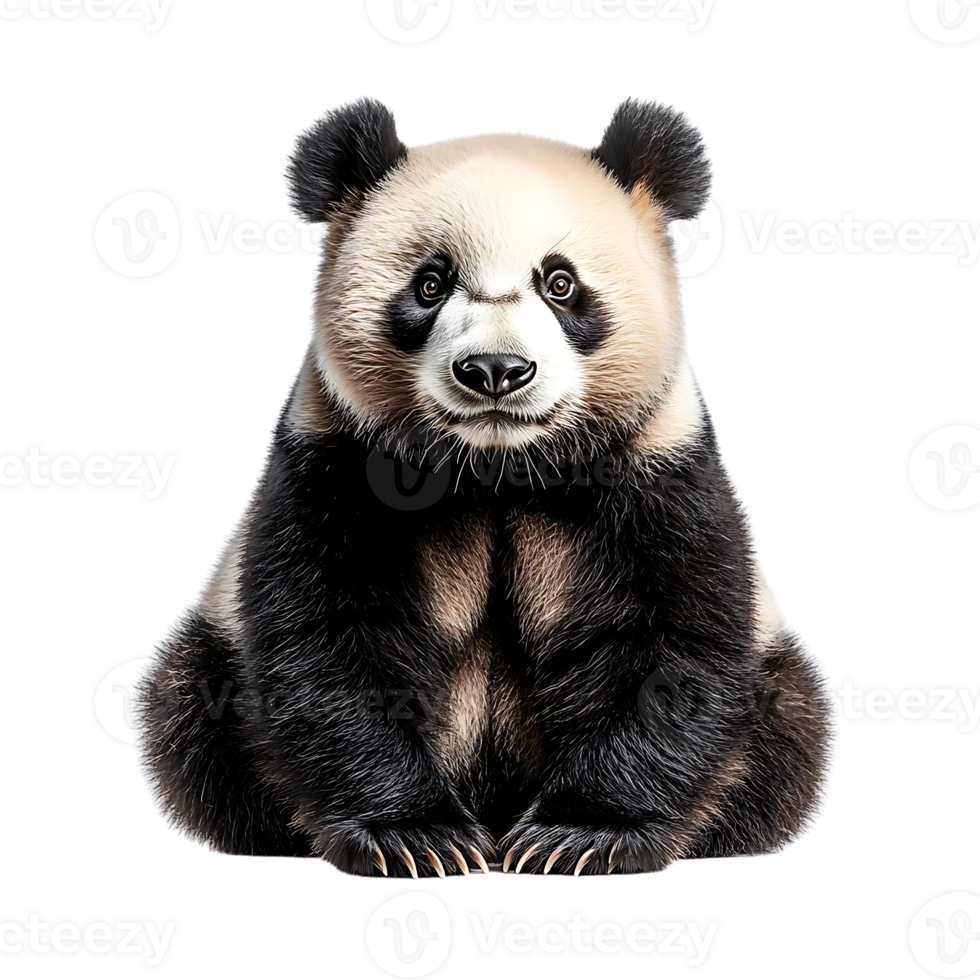 Adorable Panda Cub Sitting with Transparent Background png