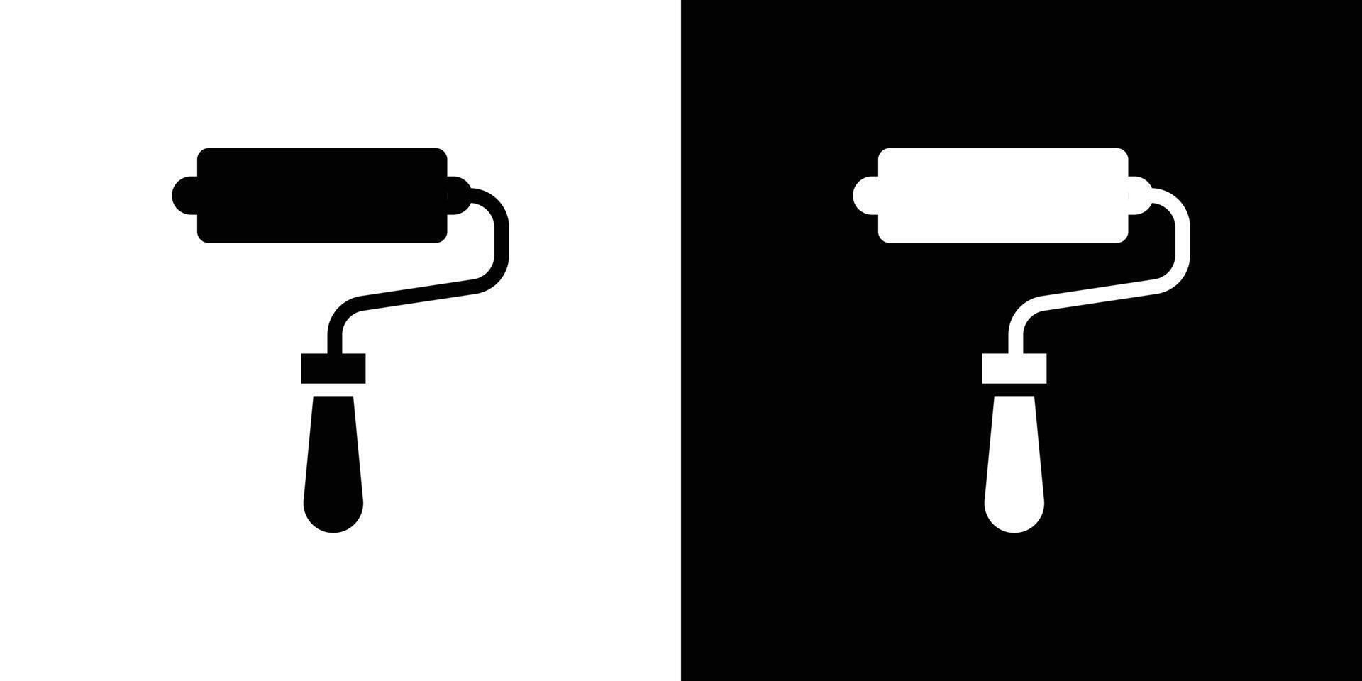paint roller icon Flat fill set collection vector