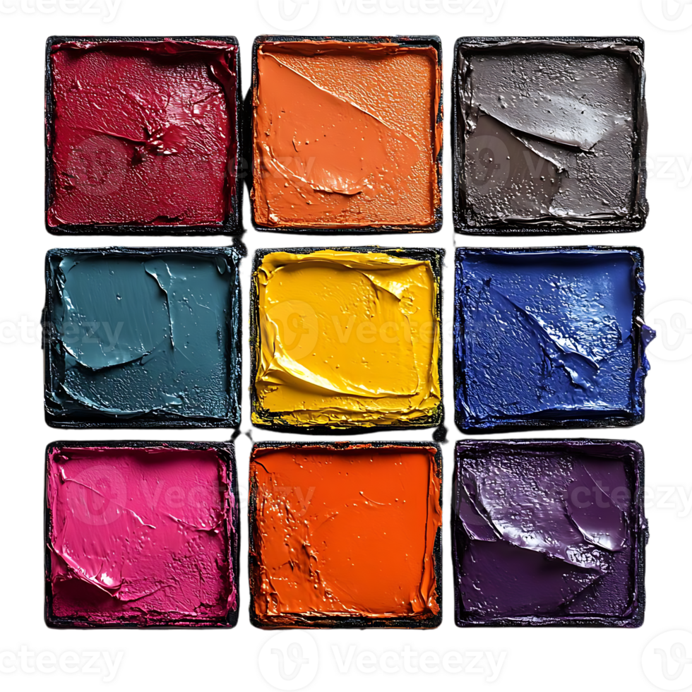 Vibrant Paint Swatch Palette with a Transparent Background png