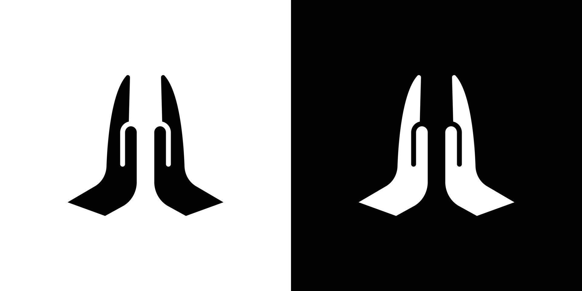 Pray icon Flat fill set collection vector