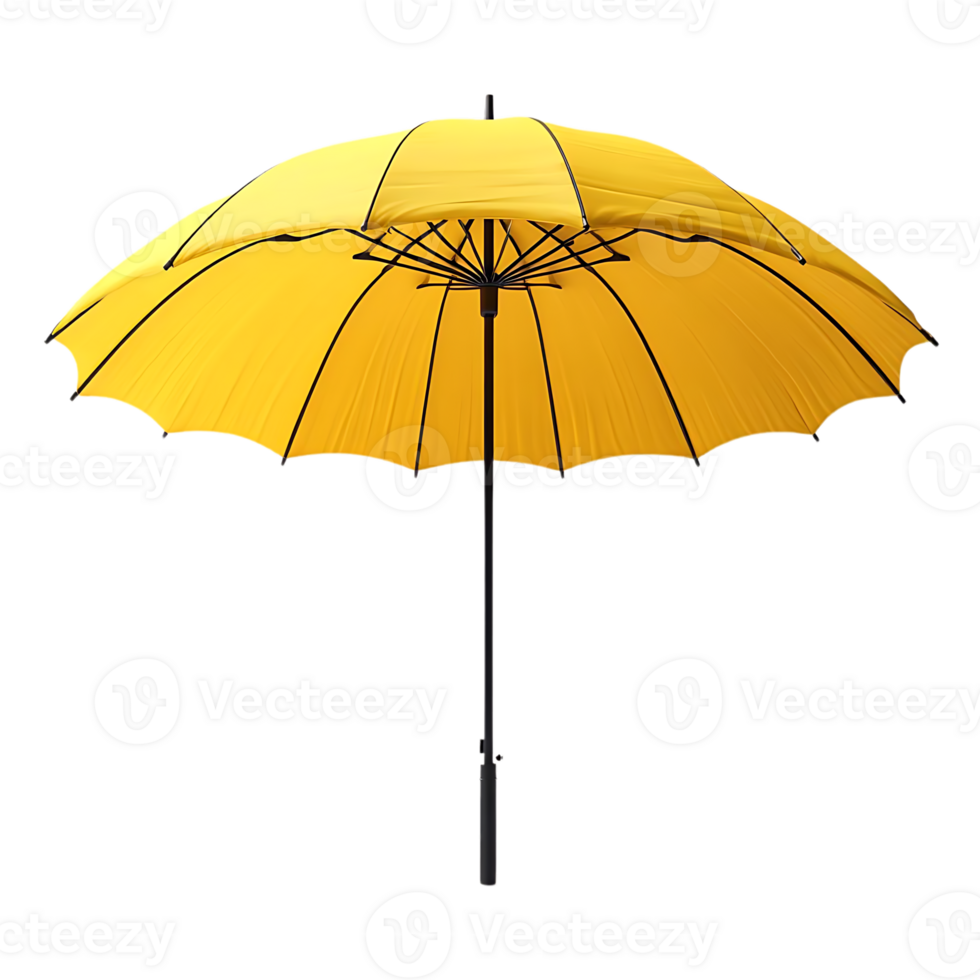 A Vibrant Yellow Umbrella with a Transparent Background, a Striking Contrast of Color and Transparency png