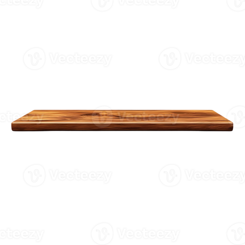 Wooden Shelf with Transparent Background, Ideal for Product Displays and Mockups png