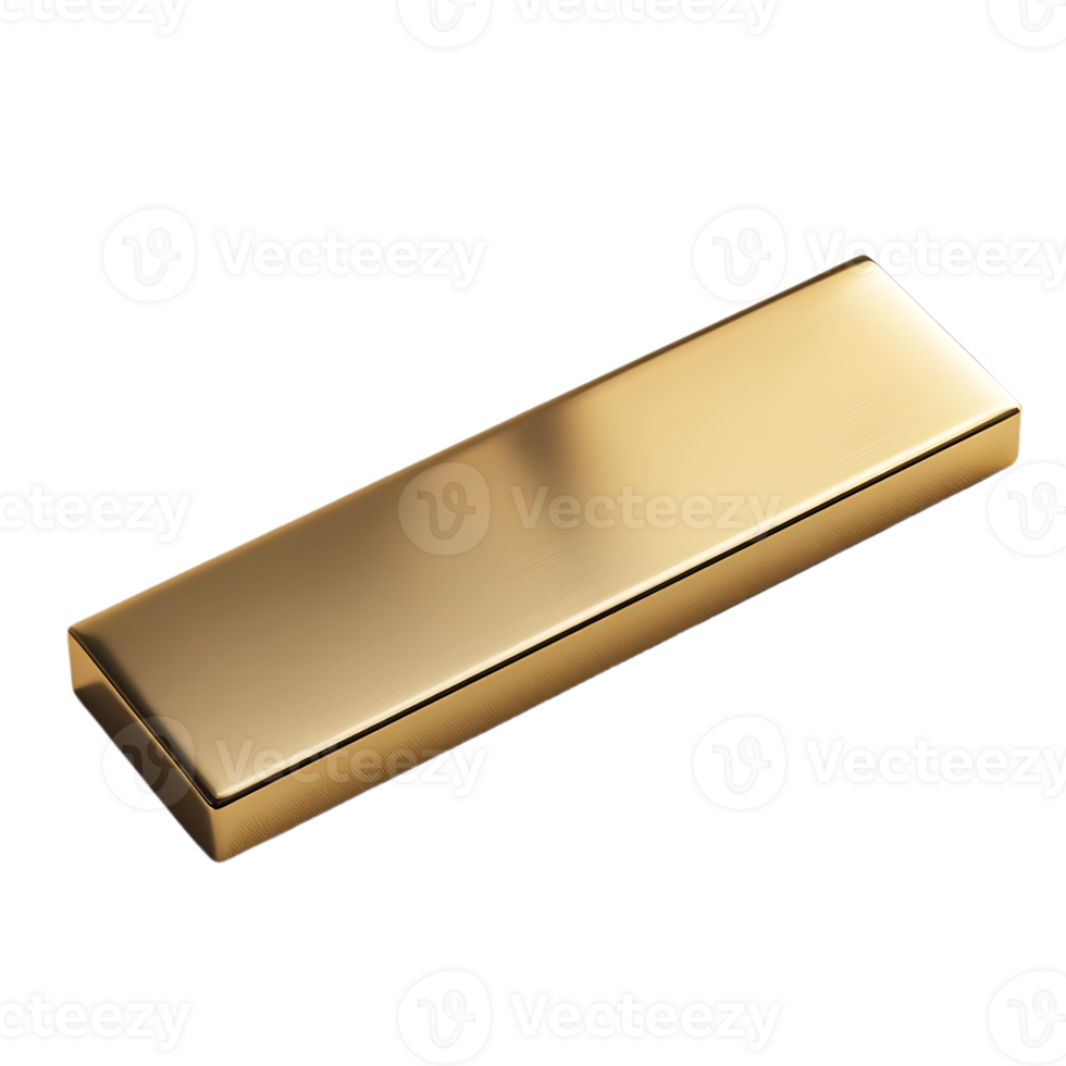 Gold Bar with Transparent Background - A Shiny, Precious Metal Object Isolated on a Black Background png