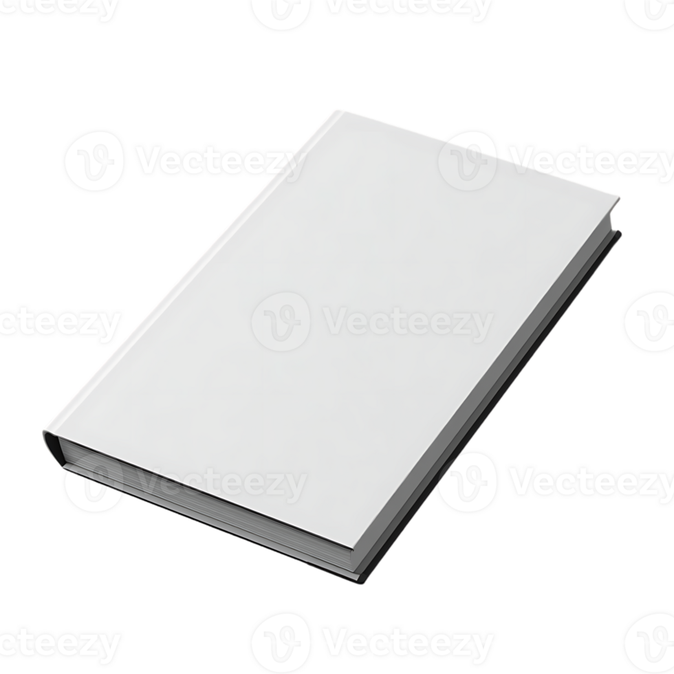 Blank White Book with Transparent Background, a Mockup for Design and Branding Projects png