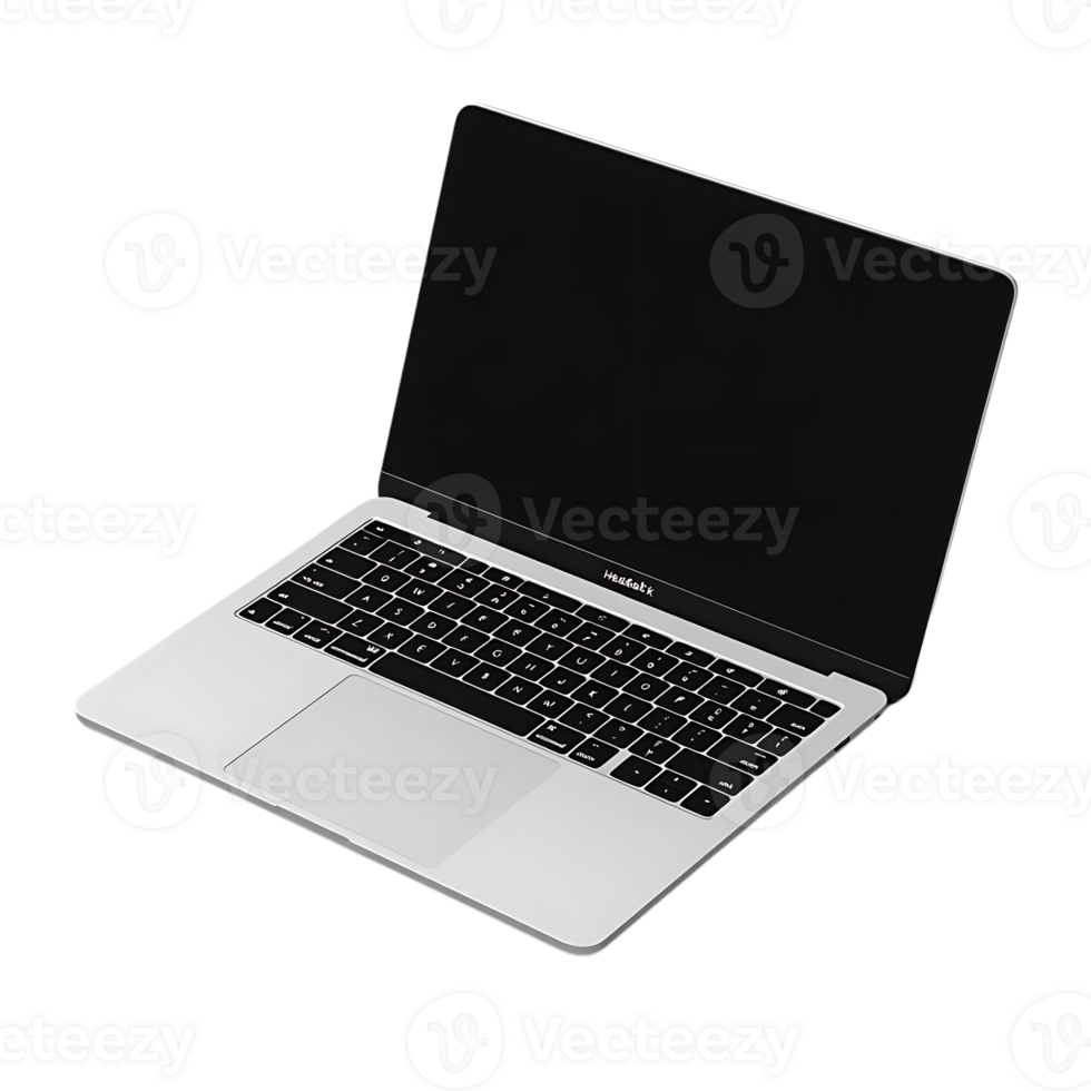 Laptop with a Transparent Background, Silver and Black, Minimalist Design, Modern Device, Professional Look, Sleek and Stylish, Tech Equipment, Digital Gadget, Workspace Essential, Productivity Tool, Creative Inspiration, Business Computing, High-Tech Inn png