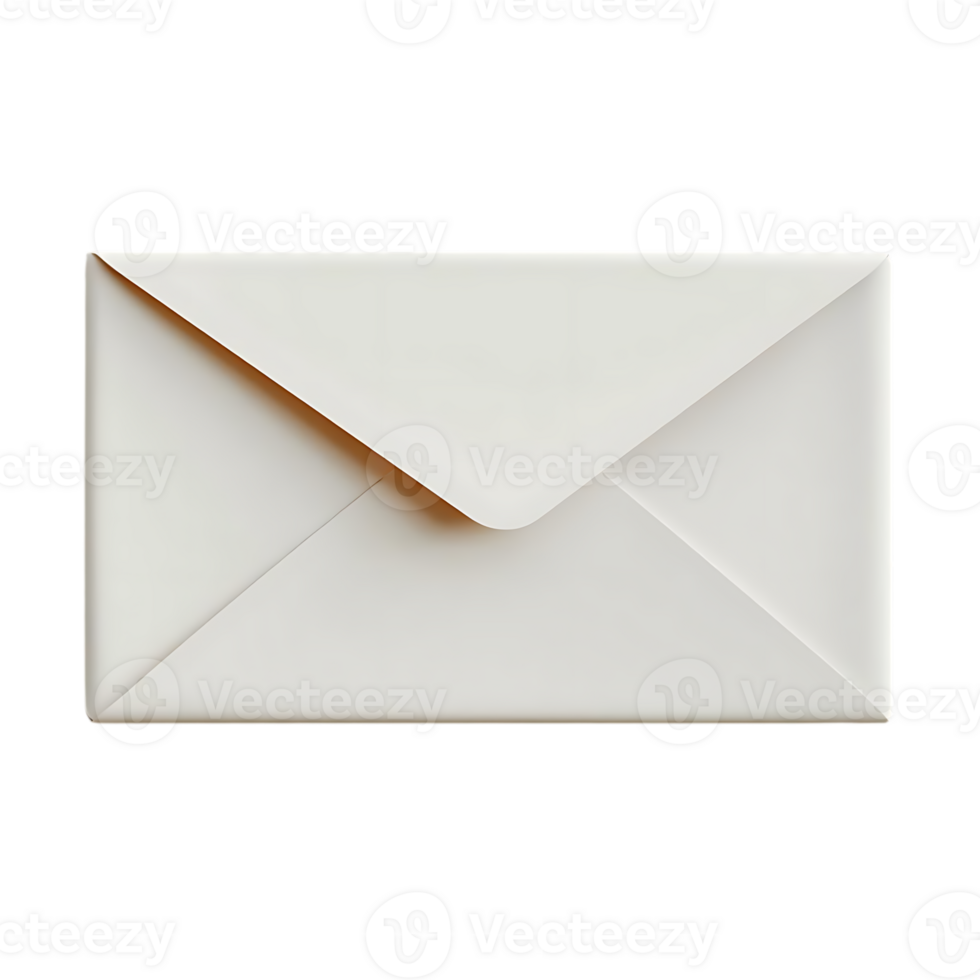 Blank White Envelope with Transparent Background, Perfect for Mockups and Designs png