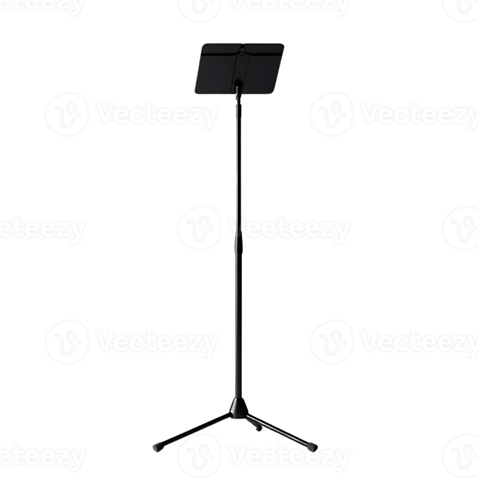 Black Microphone Stand with Adjustable Height for Recording and Performing,  Transparent Background png