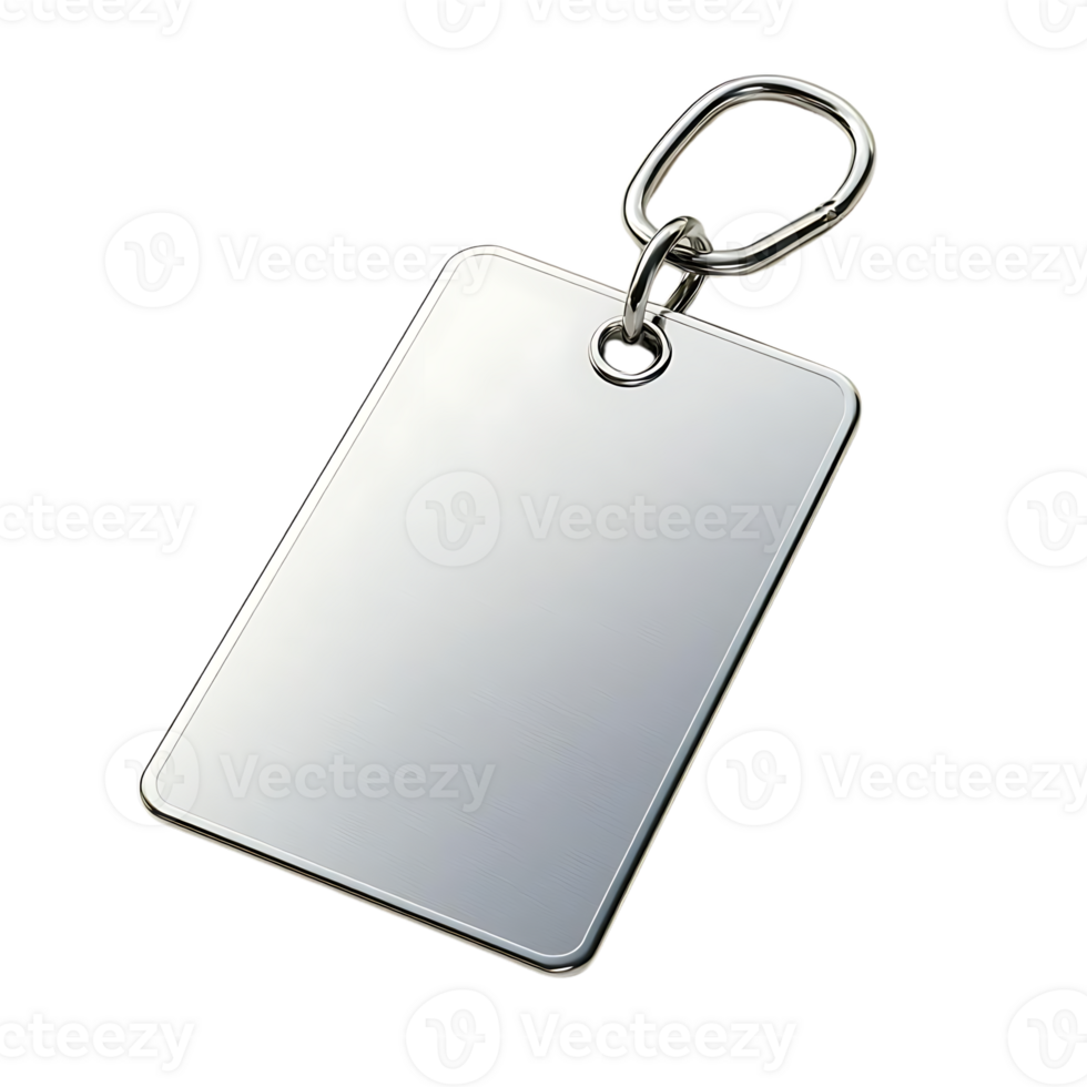 Blank Metal Tag with Transparent Background, Ideal for Branding and Keychains png