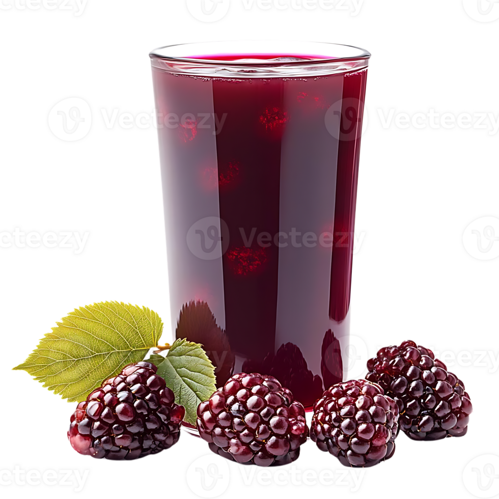 Refreshing Blackberry Juice with a Transparent Background and Delicious Blackberries png