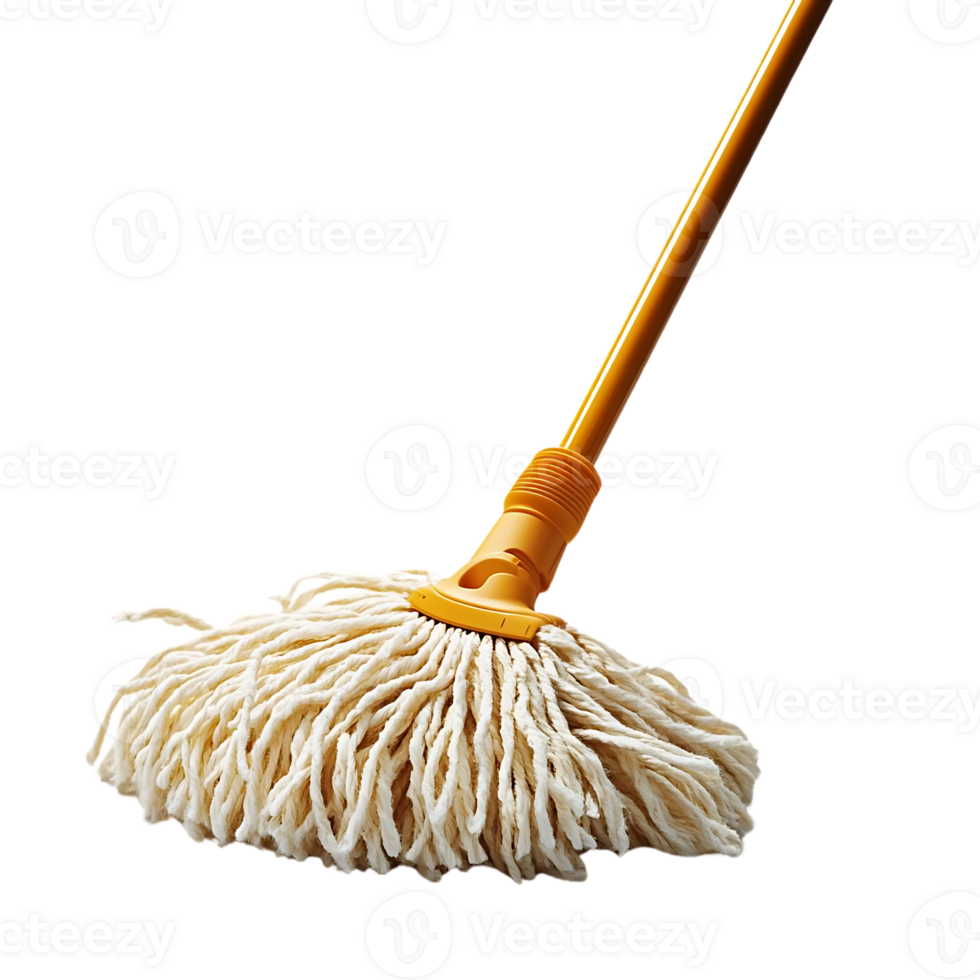 Clean Floors with a Yellow Handle Mop with a Transparent Background png