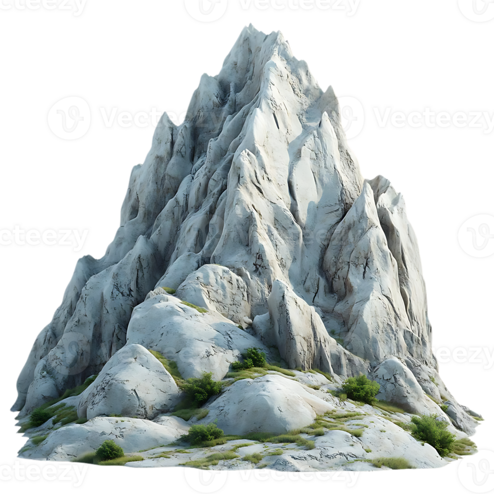Isolated Mountain Peak with Transparent Background, Ideal for Digital Compositing and Design Projects png