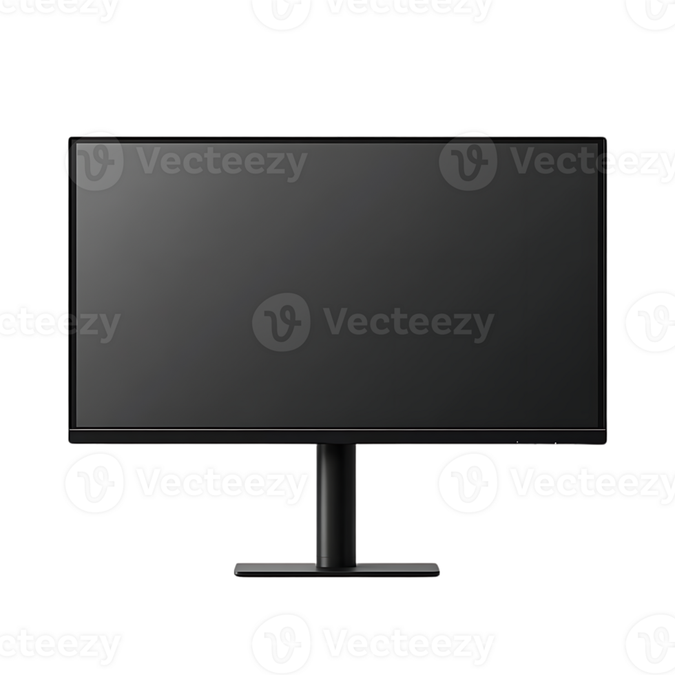 Black Monitor with Transparent Background,  Minimalist Design for Modern Workspaces png