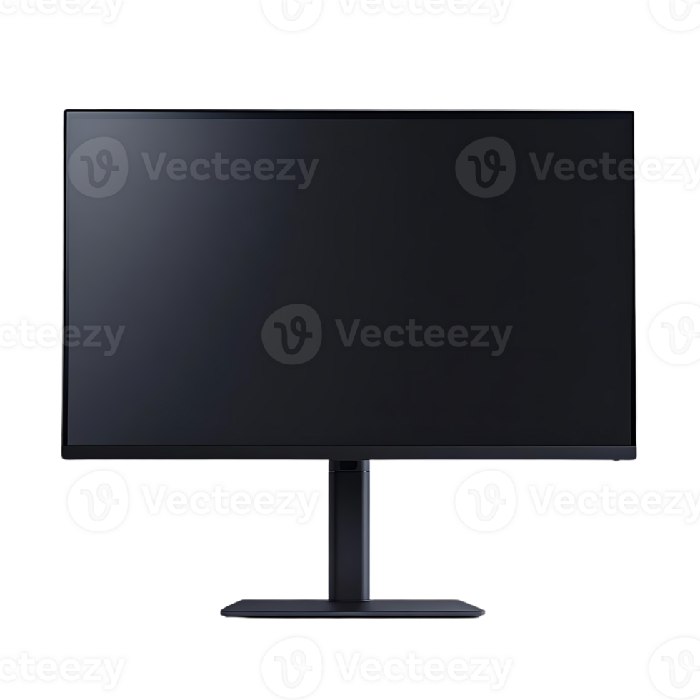 Black Monitor with Transparent Background, Sleek Design, Modern Display, Flat Screen, Premium Quality,  High-Resolution,  Sharp and Clear Image,  Immersive Viewing Experience,  Versatile Stand,  Adjustable Height,  Tilt, Swivel,  Easy Setup,  User-Friendl png