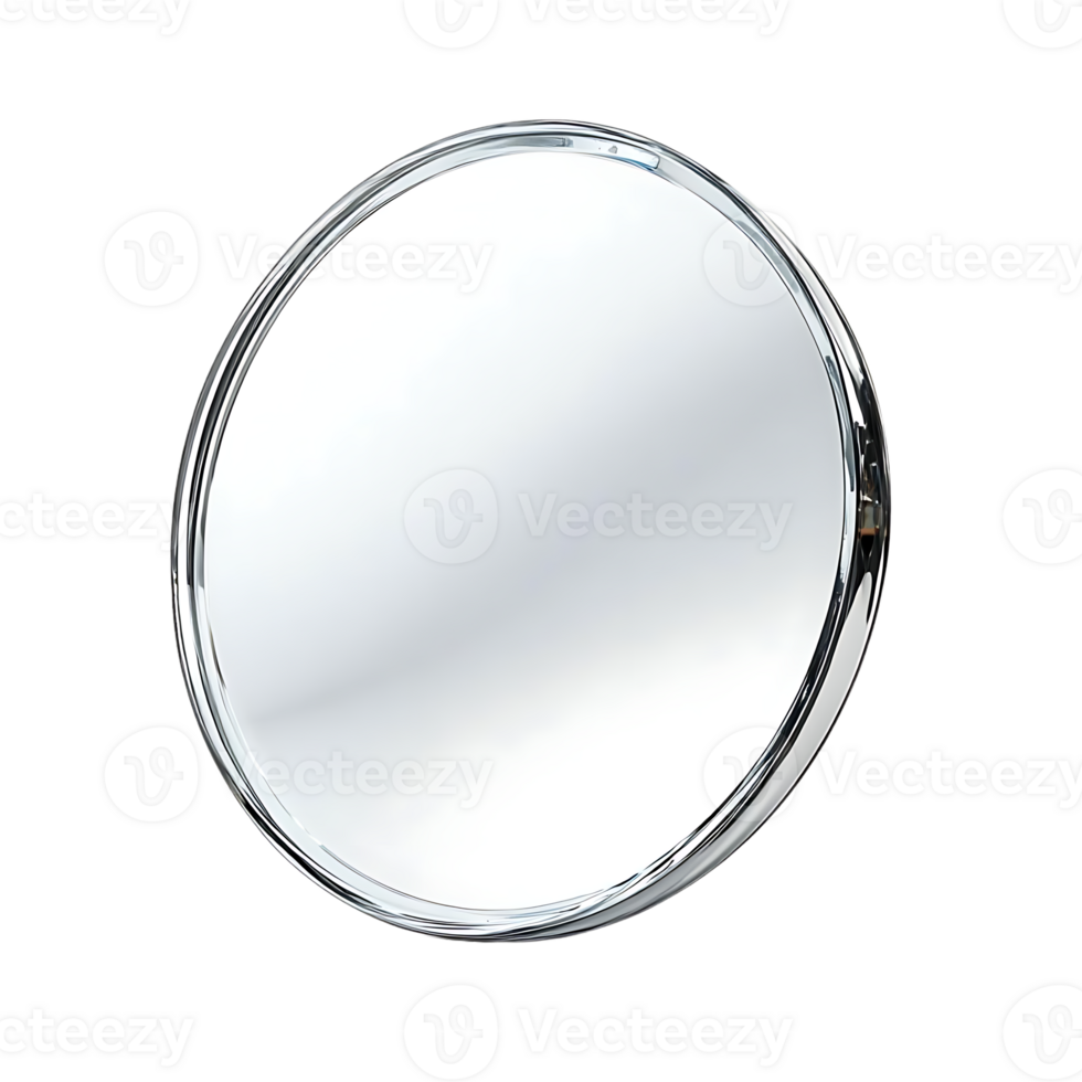 Round Chrome Makeup Mirror with Transparent Background for Beauty and Style png
