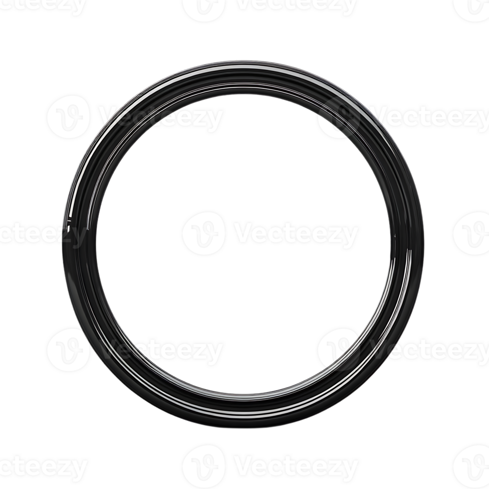 Black Circle Frame with Transparent Background, Perfect for Designs and Projects png