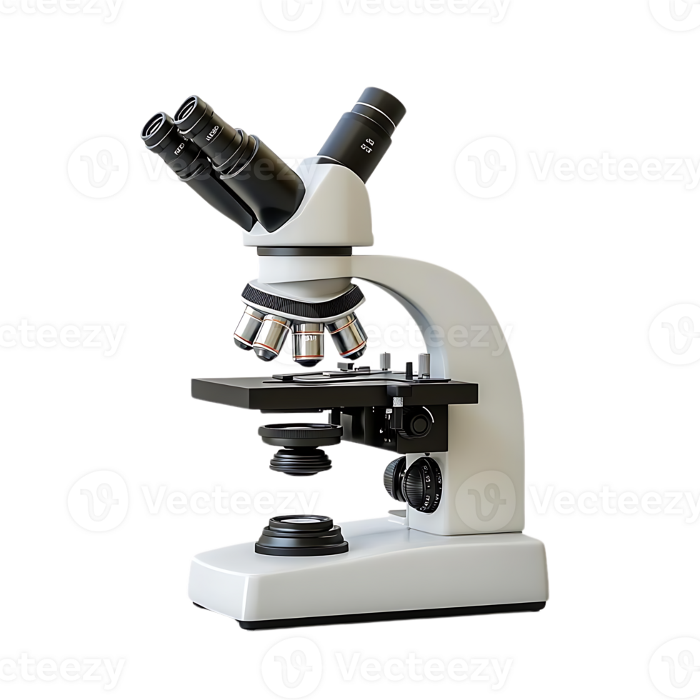 Explore the Microscopic World with a High-Powered Microscope, Featuring a Transparent Background for Clear Viewing png