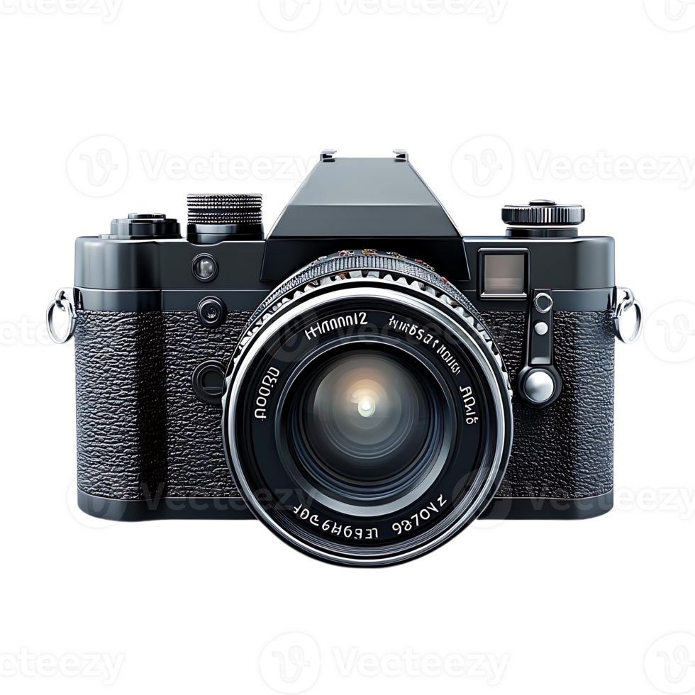 Vintage Black Film Camera with Transparent Background, a Classic Device for Capturing Memories png